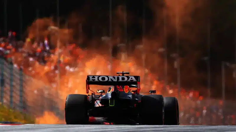 Max Verstappen in front of his fans at the 2021 Austrian GP qualifying