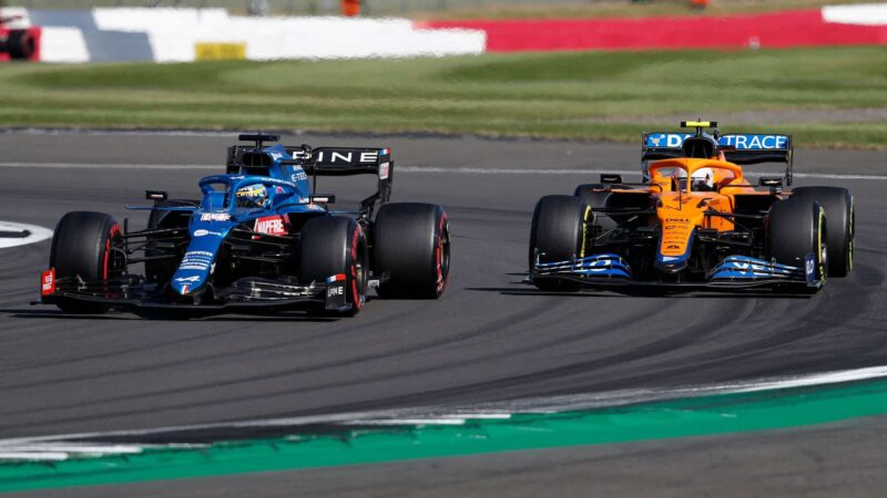 alonso norris during the 2021 British Grand Prix sprint qualifying