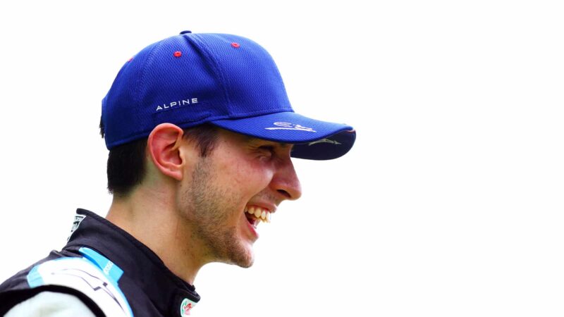 BUDAPEST, HUNGARY - AUGUST 01: Esteban Ocon of France and Alpine celebrates in parc ferme after winning the F1 Grand Prix of Hungary at Hungaroring on August 01, 2021 in Budapest, Hungary. (Photo by Dan Istitene - Formula 1/Formula 1 via Getty Images)