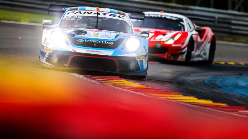 Porsche and Ferrari GT3 cars at Spa 24h 2021