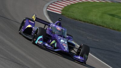 Romain Grosjean at the 2021 Gateway oval test