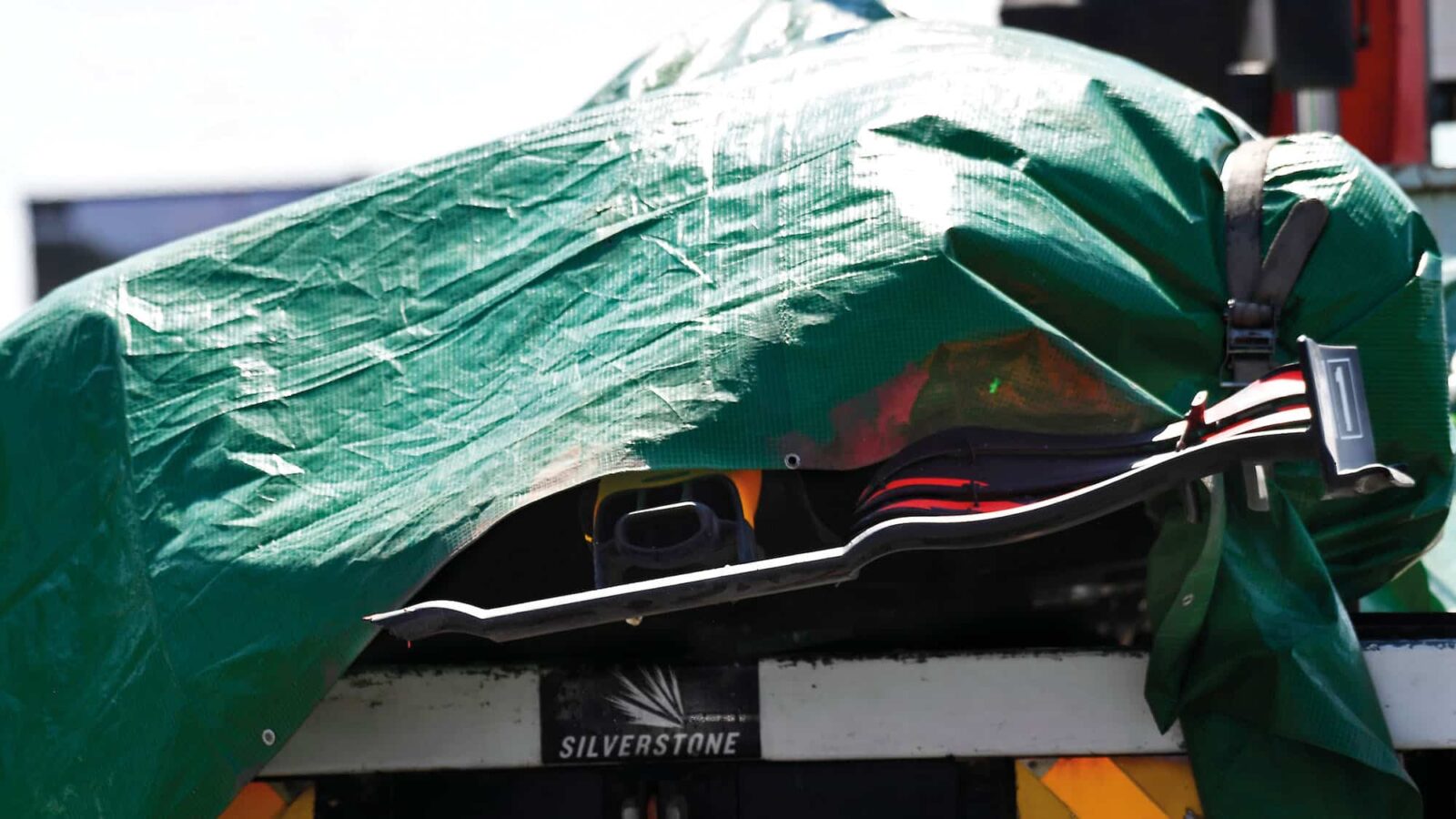 Wreckage of Max Verstappens Red Bull at the 2021 British Grand Prix