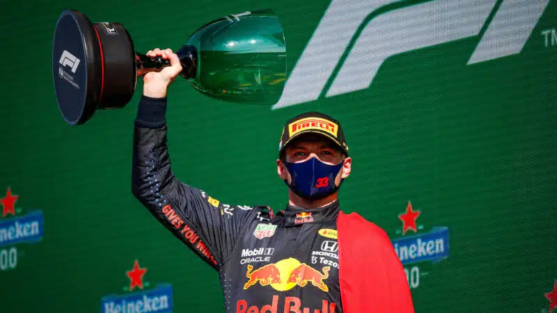 VERSTAPPEN Max (ned), Red Bull Racing Honda RB16B, portrait podium during the Formula 1 Heineken Dutch Grand Prix 2021, 13th round of the 2021 FIA Formula One World Championship from September 3 to 5, 2021 on the Circuit Zandvoort, in Zandvoort, Netherlands - Photo Florent Gooden / DPPI