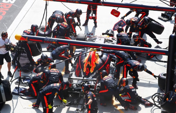 Max Verstappen in the pits
