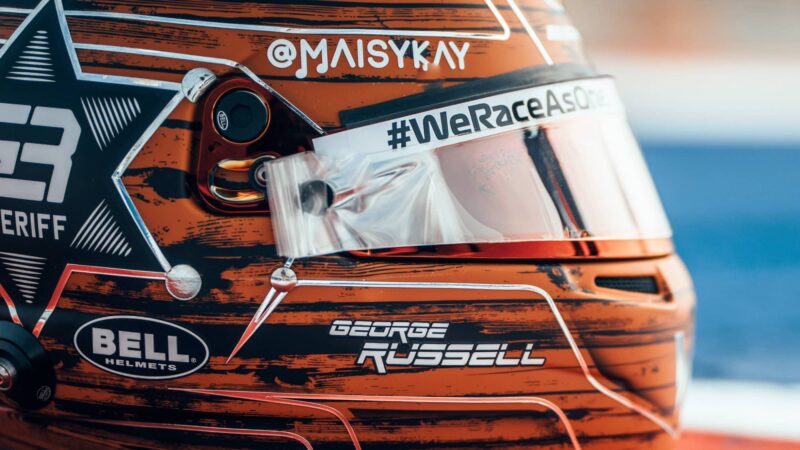 George Russell US GP helmet