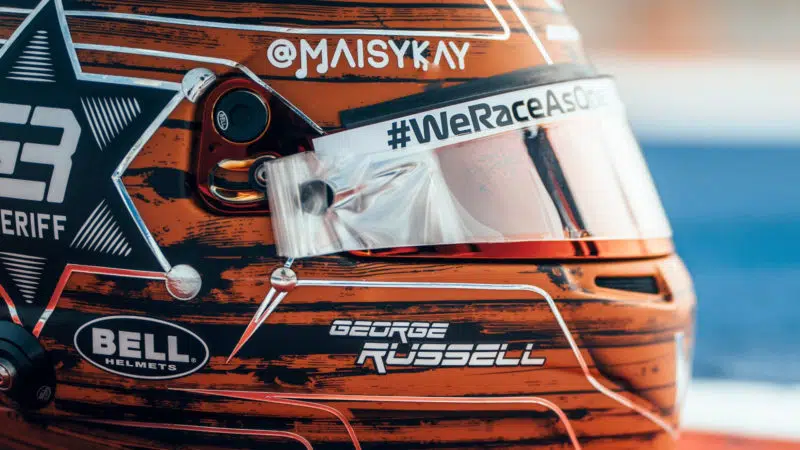 George Russell US GP helmet