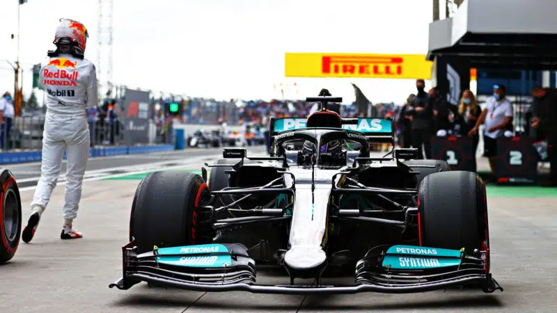 Max Verstappen walks away from Lewis Hamilton Mercedes