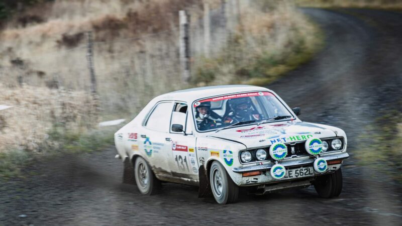 Hillman Avenger on forest stage in Roger Albert Clark Rally