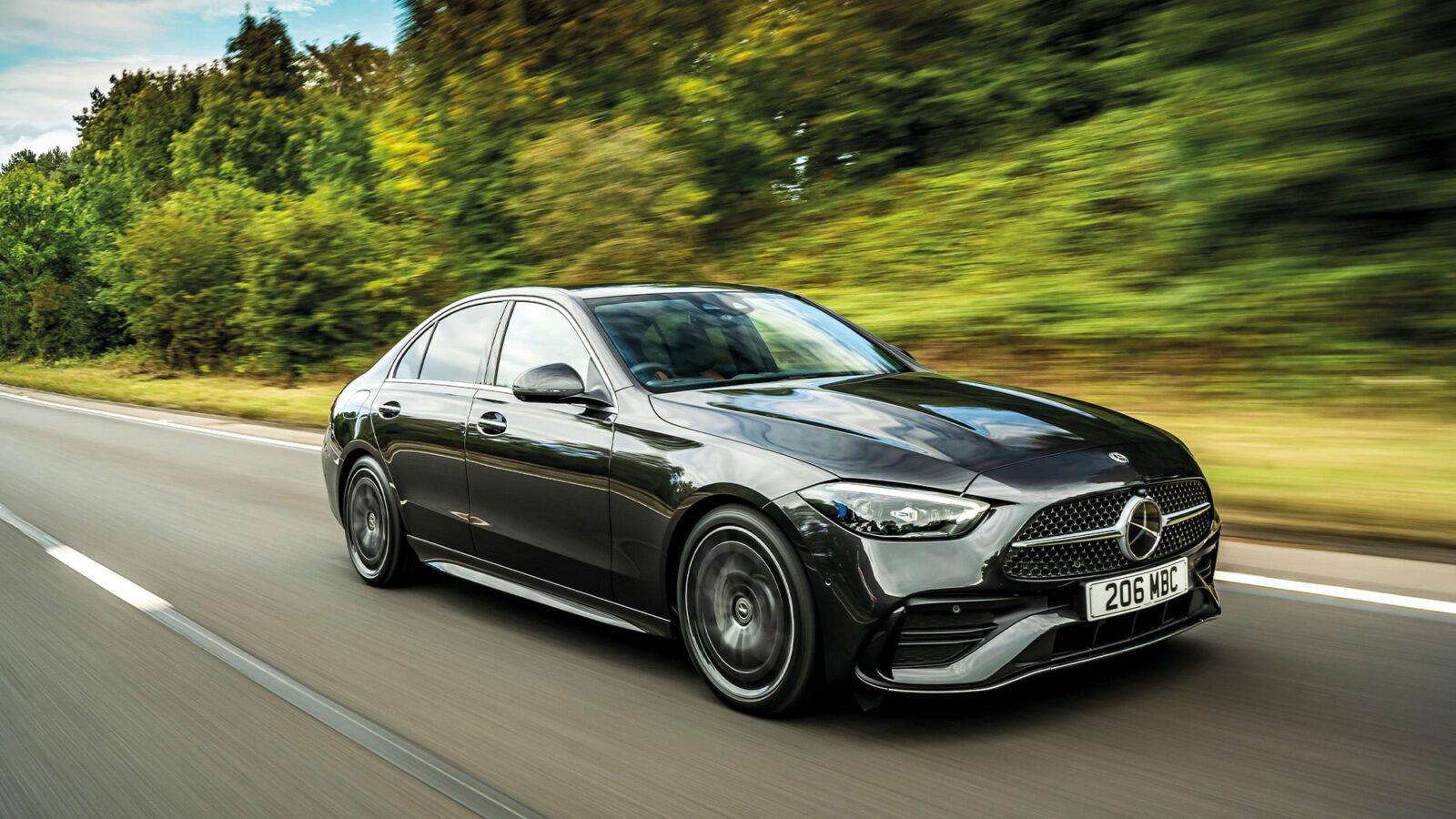 2021 Mercedes C Class on the road