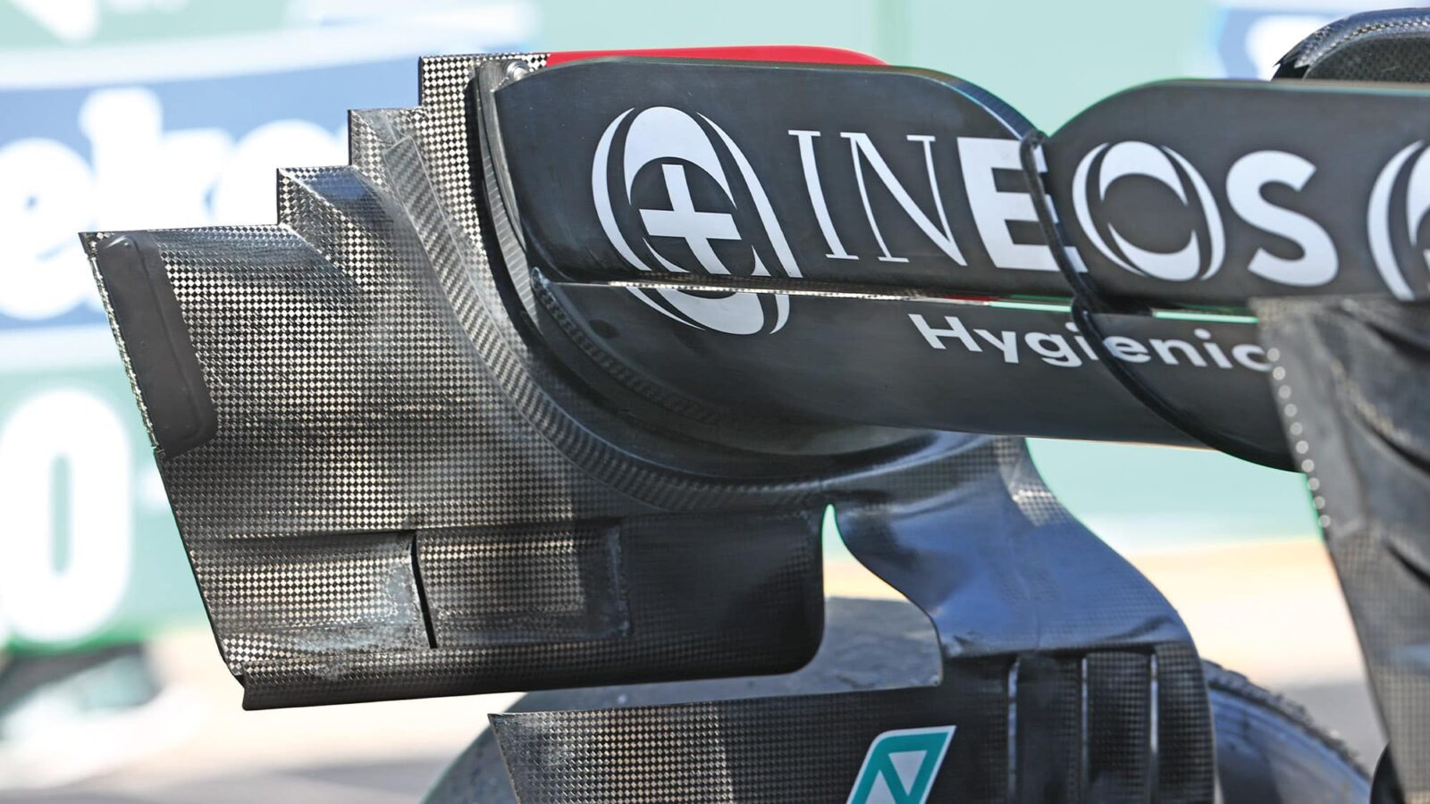 2021 Mercedes F1 rear wing endplate