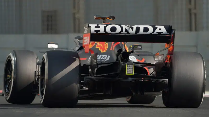 ABU DHABI, UNITED ARAB EMIRATES - DECEMBER 15: Sergio Perez (MEX), Red Bull Racing Honda during Formula 1 testing at Yas Marina Circuit on December 15, 2021 in Abu Dhabi, United Arab Emirates. (Photo by Hasan Bratic/DeFodi Images via Getty Images)