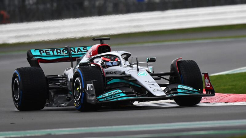 2022 Mercedes W13 on track