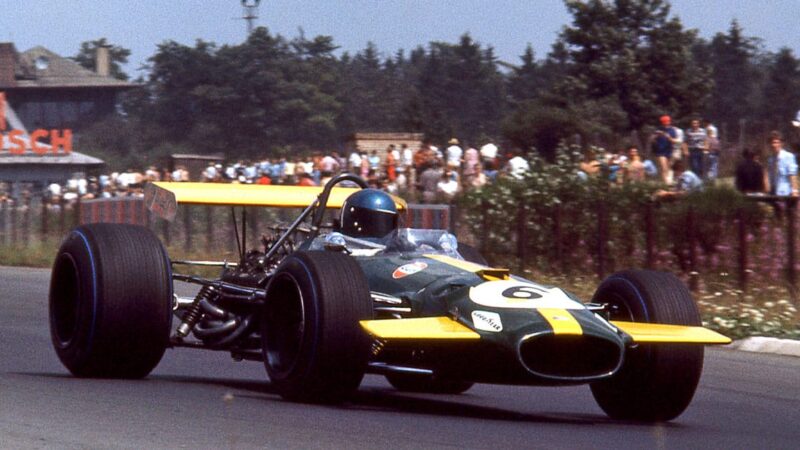 German GP winner Jacky Ickx in works Brabham BT26A. Nurburgring, Germany 1969. (Photo by: GP Library/Universal Images Group via Getty Images)