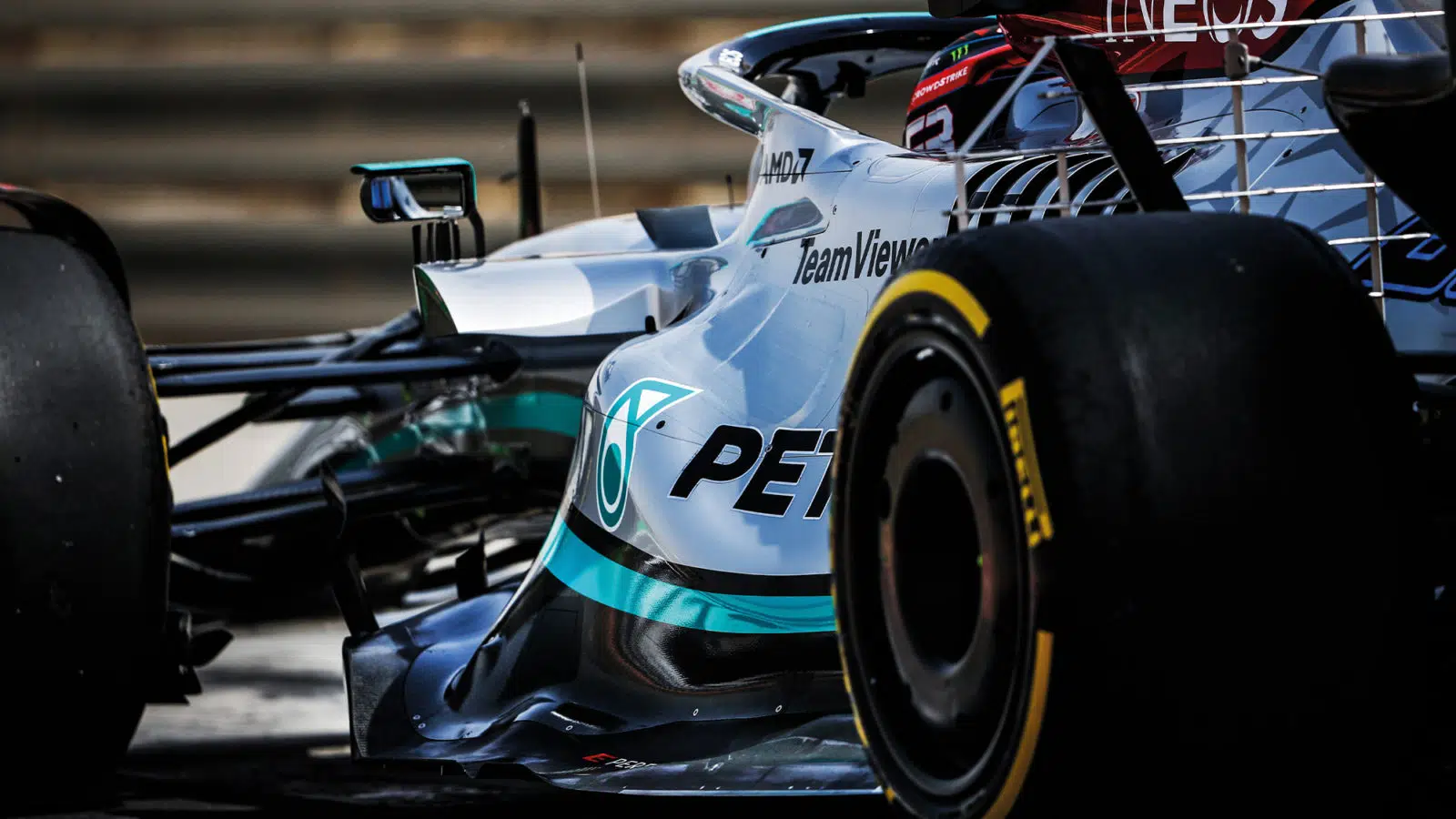 Mercedes W13 with aero rake