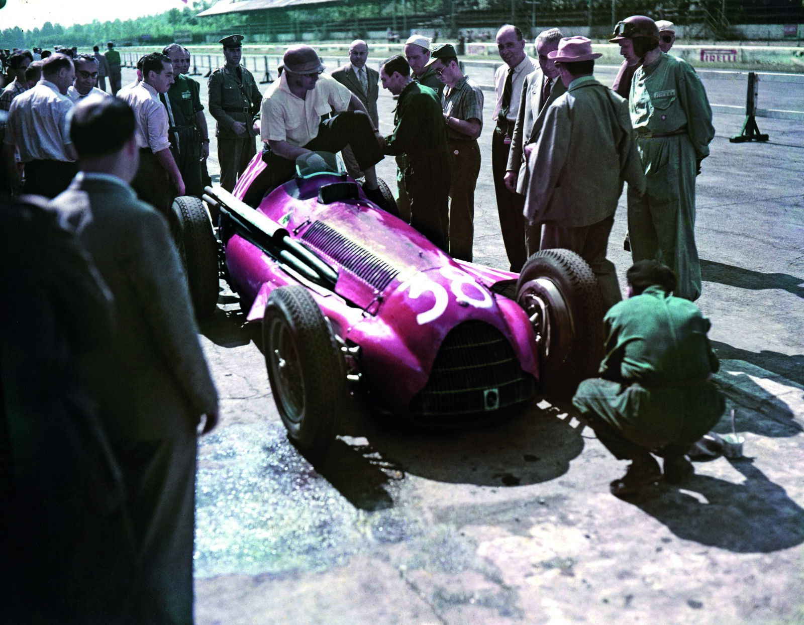 Juan Manuel Fangio with Alfa Romeo 159 at Monza in 1951