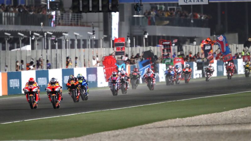 Start of the 2022 MotoGP Qatar Grand Prix