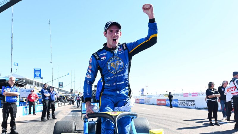 Matthew Brabham celebrates 2022 Indy Lights St Petersburg win