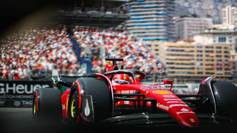 16 LECLERC Charles (mco), Scuderia Ferrari F1-75, action during the Formula 1 Grand Prix de Monaco 2022, 7th round of the 2022 FIA Formula One World Championship, on the Circuit de Monaco, from May 27 to 29, 2022 in Monte-Carlo, Monaco - Photo Antonin Vincent / DPPI