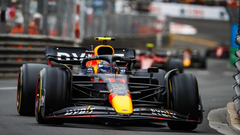 11 PEREZ Sergio (mex), Red Bull Racing RB18, action during the Formula 1 Grand Prix de Monaco 2022, 7th round of the 2022 FIA Formula One World Championship, on the Circuit de Monaco, from May 27 to 29, 2022 in Monte-Carlo, Monaco - Photo Antonin Vincent / DPPI