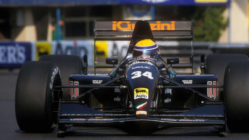 Roberto Moreno (Andrea Moda-Judd) in the 1992 Monaco Grand Prix. Photo: Grand Prix Photo