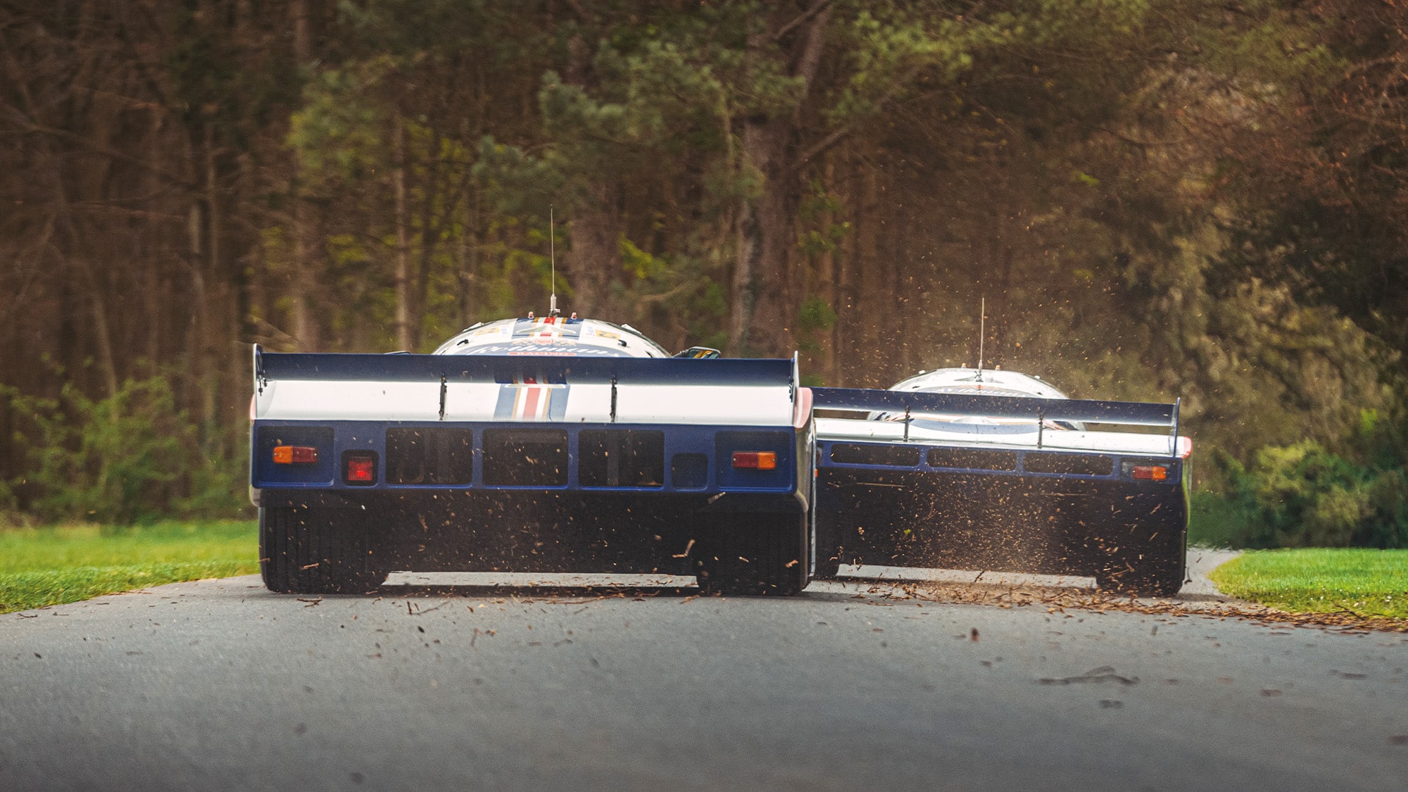 Rear shot of Porsche 956 and 962 at Goodwood