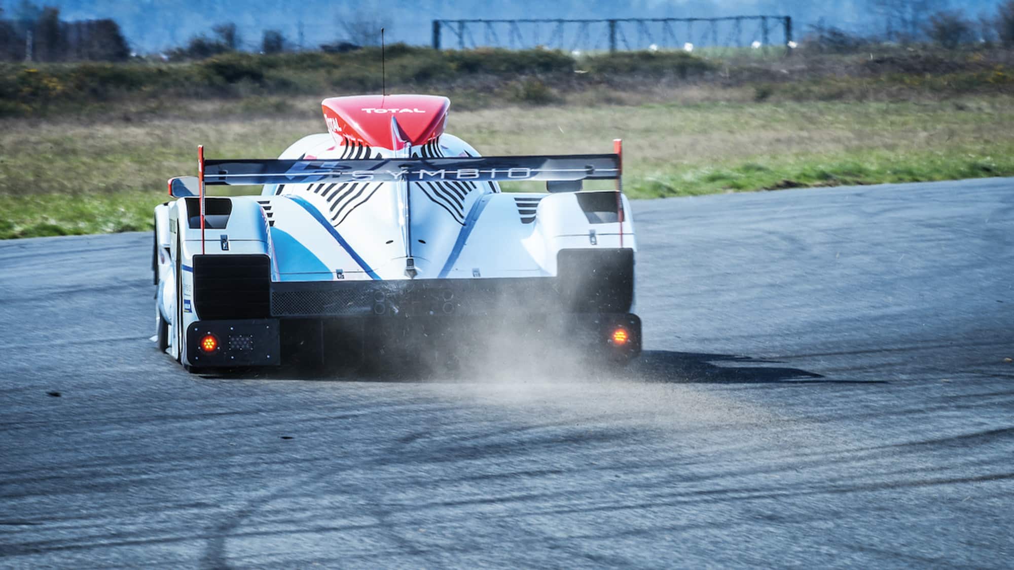 Rear view of Mission H24 hydrogen racing car