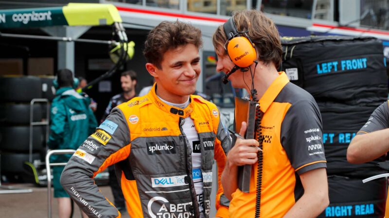 Lando Norris McLaren F1 driver at the 2022 Monaco GP