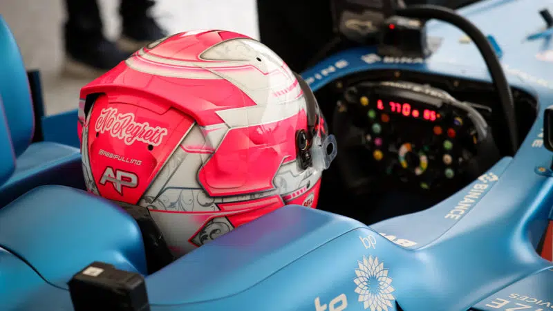 Abbi Pulling in Alpine F1 car