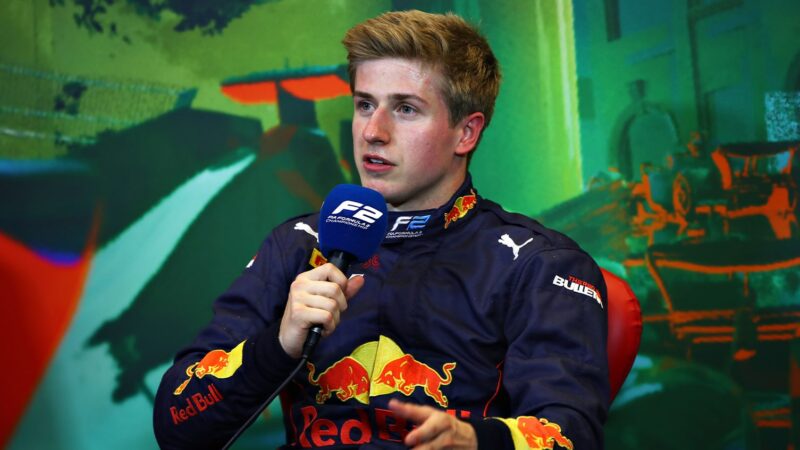 Juri Vips in Formula 2 press conference