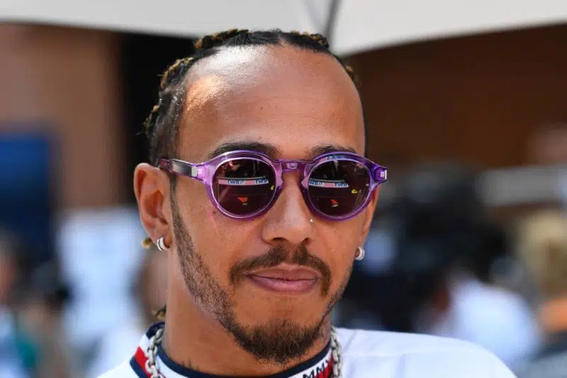 Lewis Hamilton wearing sunglasses