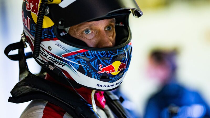 Sebastian Ogier in Richard Mille WEC racing overalls and helmet