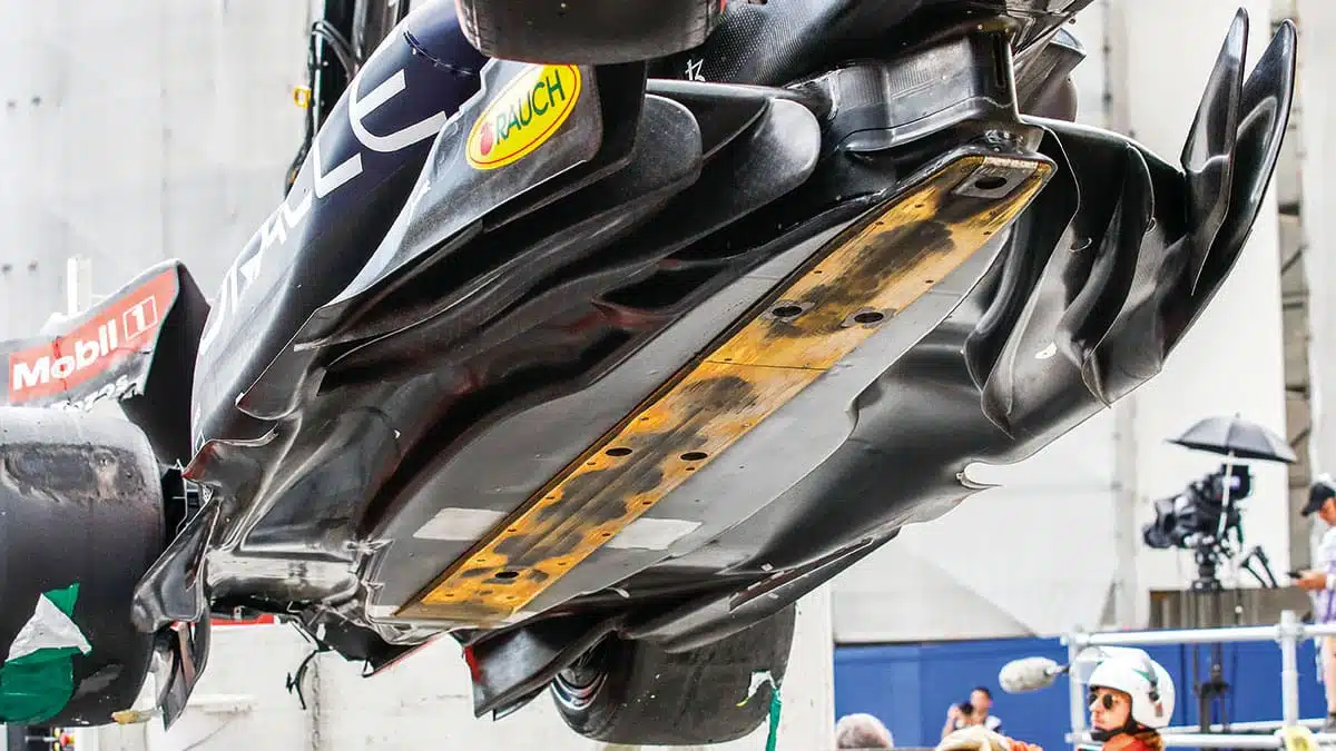 Underside view of the 2022 Red Bull RB18