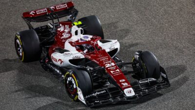 2022-Alfa-Romeo-driver-Zhou-Guanyu-in-his-car-at-the-Bahrain-GP