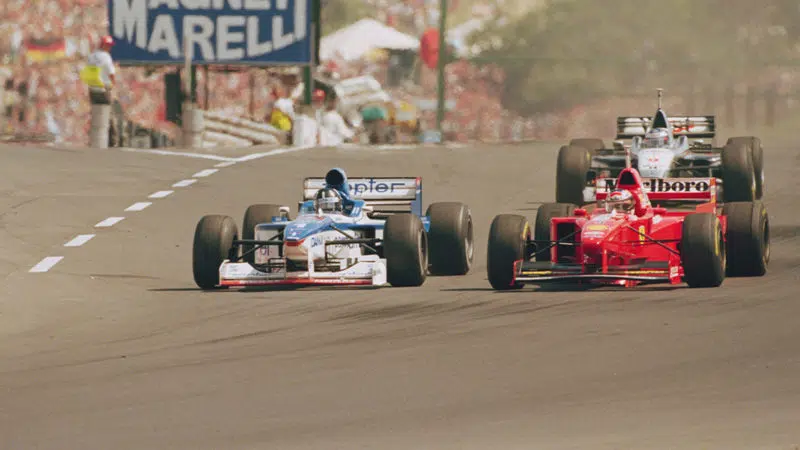 B-Damon-Hill-driving-for-Arrows-at-the-1997-Hungarian-GP