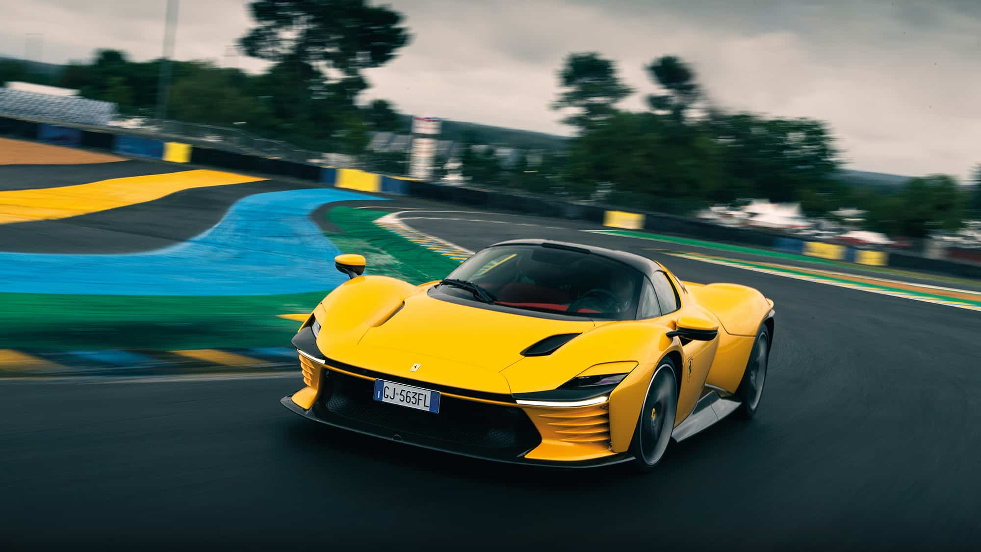 Ferrari Daytona SP3 cornering at Le Mans