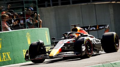 Max Verstappen at La Source in the 2022 Belgian Grand Prix