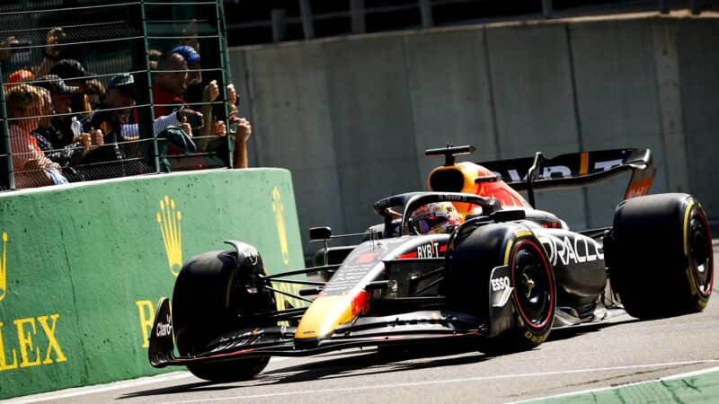 Max Verstappen at La Source in the 2022 Belgian Grand Prix