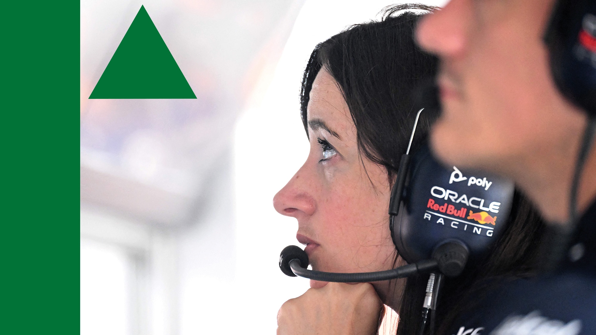 Hannah Schmitz on the Red Bull pitwall