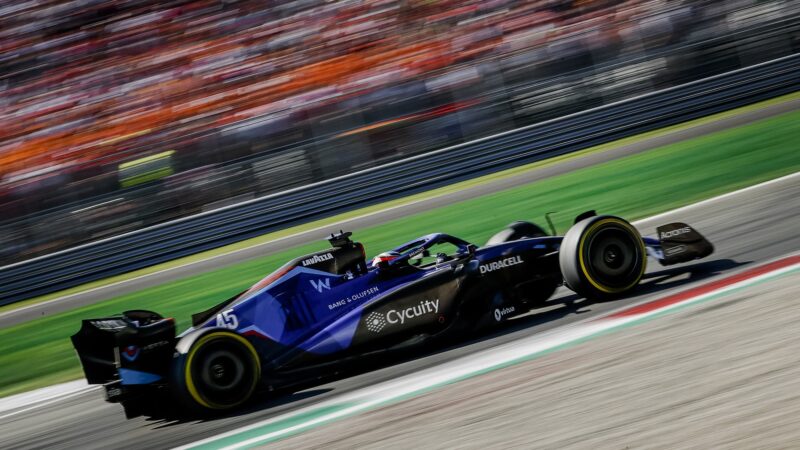 Williams of Nyck de Vries in the 2022 Italian Grand Prix