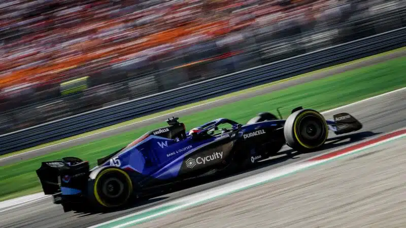 Williams of Nyck de Vries in the 2022 Italian Grand Prix