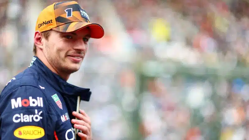 Max Verstappen after qualifying on pole for the 2022 Japanese Grand Prix