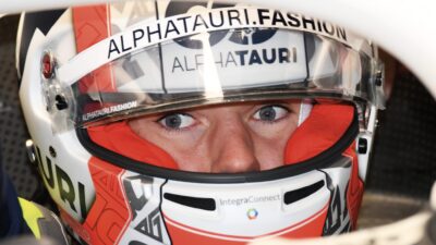 Pierre Gasly with helmet on