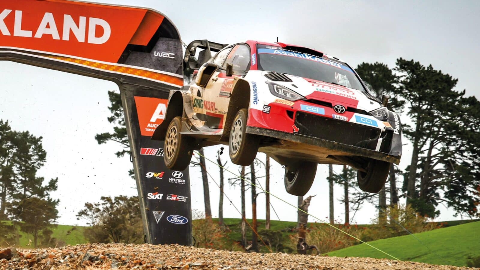 WRC champion Kalle Rovanperä and co-driver Jonne Halttunen in New Zealand