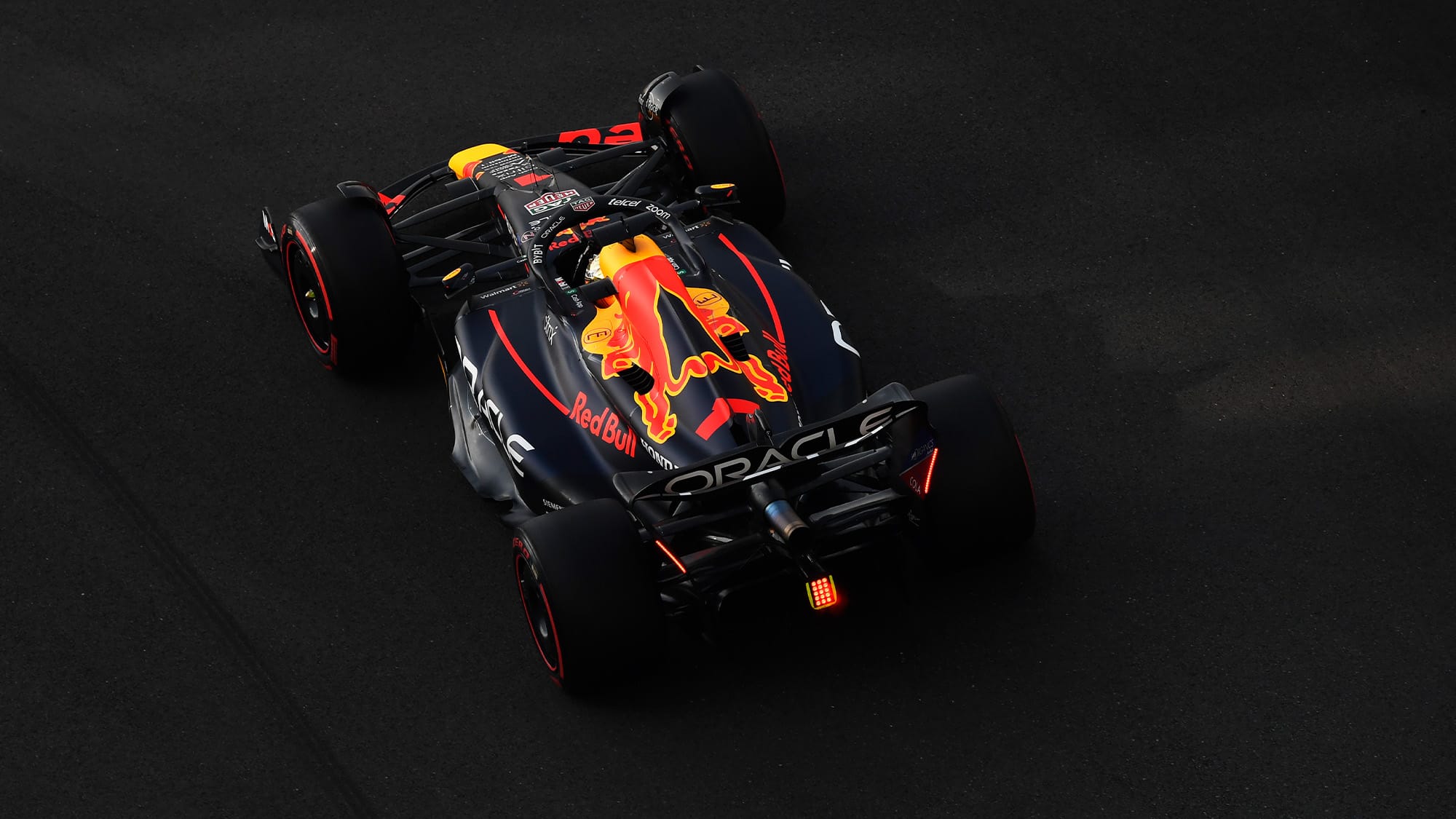 Overhead rear view of 2022 Red Bull F1 car