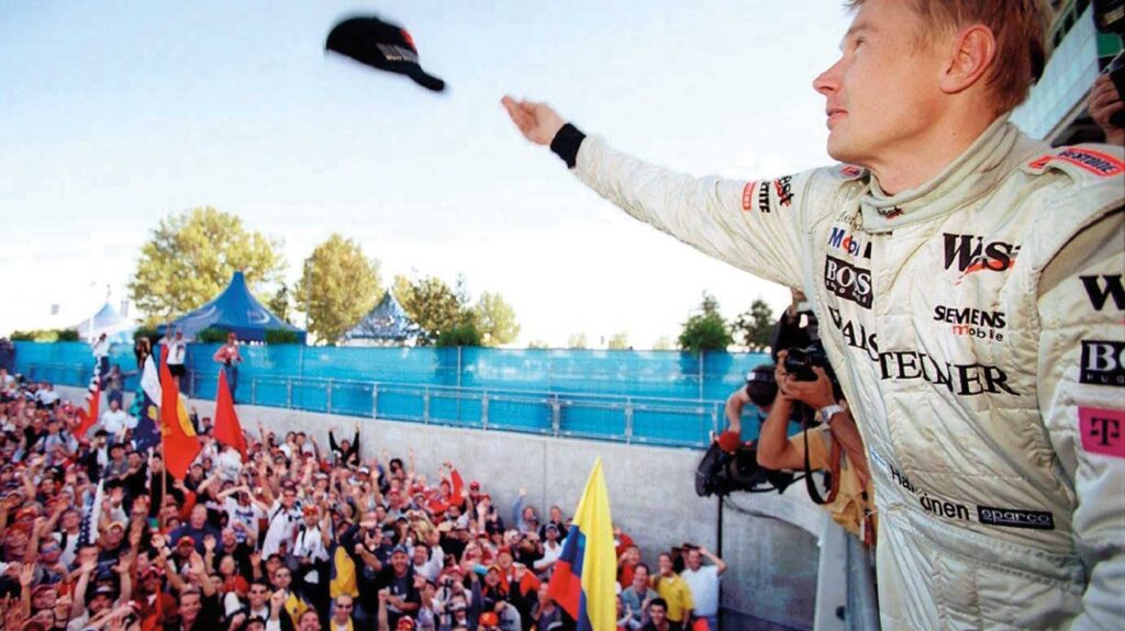 Hakkinen racing at the 2001 United States GP