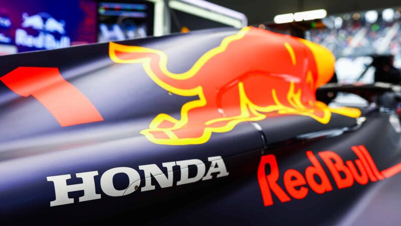 Honda badge on Red Bull F1 engine cover