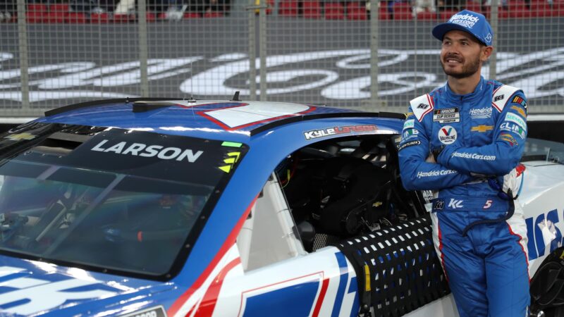 Kyle Larson at LA Coliseum NASCAR race in 2023