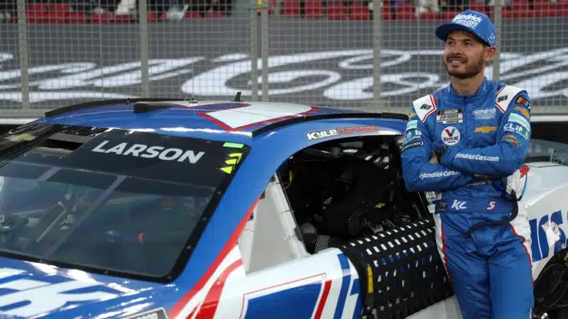 Kyle Larson at LA Coliseum NASCAR race in 2023