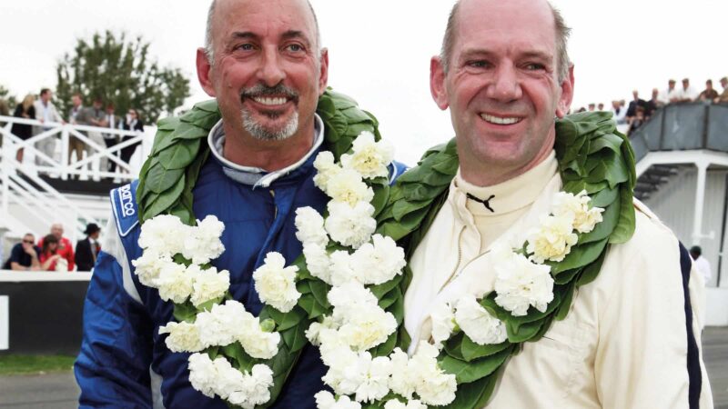 Bobby Rahal and Adrian Newey smiling