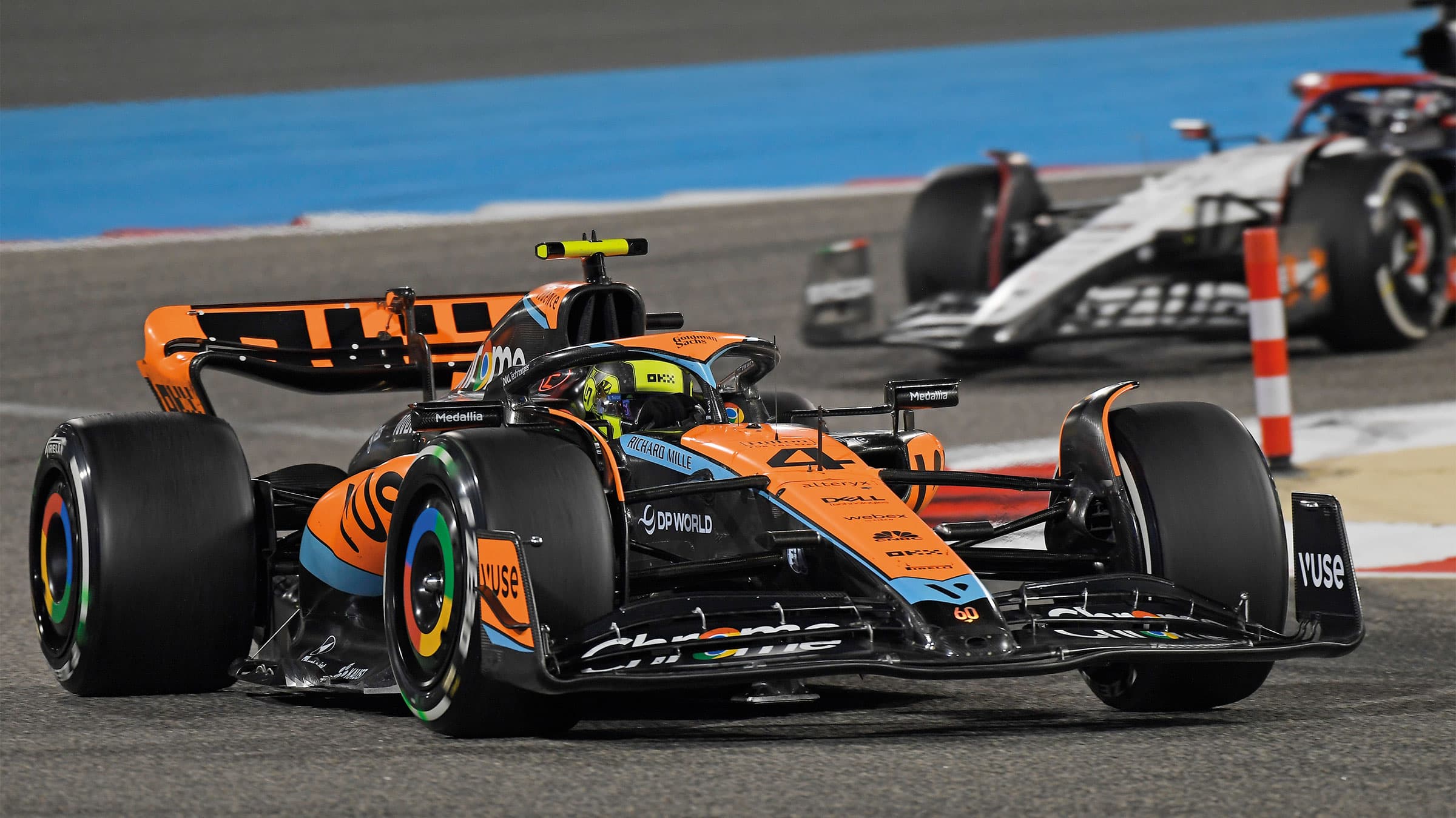 Lando Norris drives to Orange F1 Mc Laren
